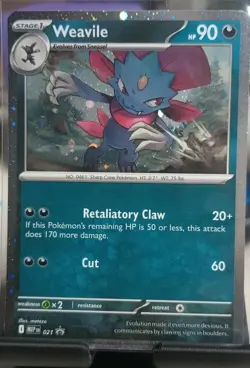Pokemon Mega Evolution - Weavile - Me Black Star Promos - 21 - Cosmos Holo/NM - Image 1