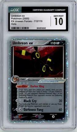 Pokemon Umbreon EX #112 EX Unseen Forces CGC 10 Gem Mint - Image 1