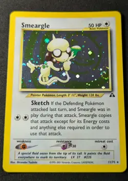 Pokemon TCG Smeargle Neo Discovery Holo 11/75 LP+ SWIRL - Image 1