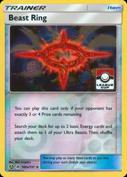 Pokemon Beast Ring (League Cup Promo) (102lp/213) Alternate Art LP REVERSE HOLO - Image 1
