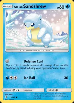 Pokemon Alolan Sandshrew (19/191) Guardians Rising LP REVERSE HOLO - Image 1