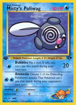Pokemon Misty's Poliwag (89/132) Gym Challenge 1ED NM - Image 1