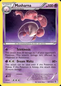 Pokemon Musharna (69/172) Boundaries Crossed LP REVERSE HOLO - Image 1