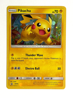 Pokemon TCG Pikachu SM76 Promo Cosmos Holo Bleed Error Shining Legends - Image 1