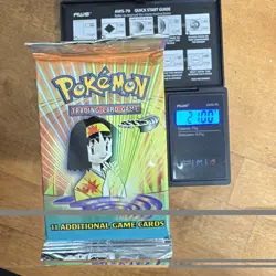WOTC Pokemon Booster Pack Gym Heroes 2000 Erika Artwork Vintage SEALED Heavy 21g - Image 2