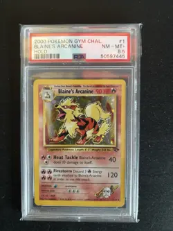 Pokemon Blaine's Arcanine Gym Challenge Holo Rare #1 PSA 8.5 - Image 1
