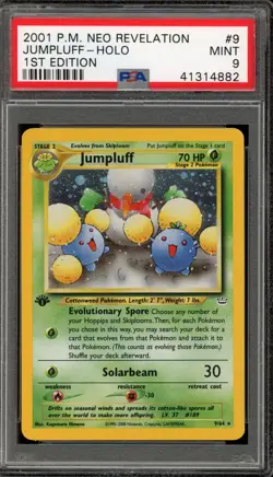Pokemon Jumpluff Neo Revelation 1st Edition Holo Rare #9 PSA 9 Mint - Image 1