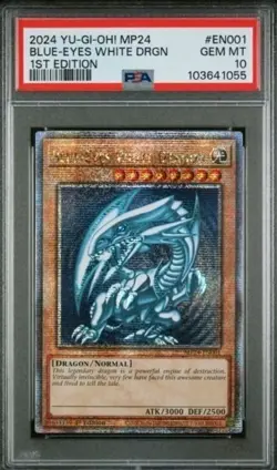 YUGIOH PSA 10 3X Blue-Eyes White Dragon MP24-EN001 QCR 1st Edition SDK ART - Image 5
