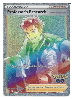 084/078 Professor's Research Hyper Rare Rainbow Card Full Art Trainer Pokemon GO - Image 1