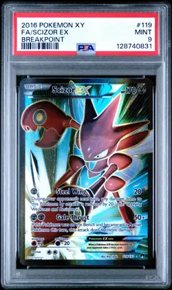 2016 POKEMON XY BREAKPOINT #119 FULL ART/SCIZOR EX PSA 9 - Image 1