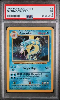 1999 POKEMON GAME #6 GYARADOS-HOLO PSA 1 - Image 1