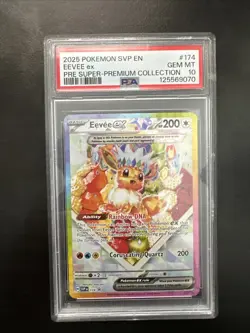 Pokemon Prismatic Evolutions Super-Premium Collection #174 Eevee EX, PSA 10 - Image 1