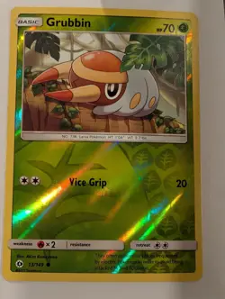 Grubbin 13/149 - Sun & Moon Base Set Pokemon Reverse Holo Foil Nice! - Image 1