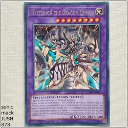 Mysterion the Dragon Crown - JUSH-EN013 - Rare 1st Edition Yugioh - Image 1