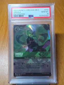 Disney Lorcana Ursula Deceiver of All 212 Enchanted PSA 10 GEM MINT 💎 - Image 1