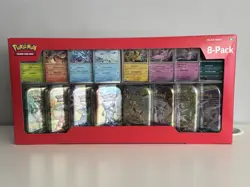 Pokemon TCG Prismatic Evolutions 8 Mini-Tin Bundle w/ Promo Cards COSTCO SEALED - Image 1