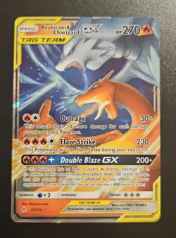 Pokemon Card Reshiram & Charizard GX Rare Holo Unbroken Bonds 20/214 NM English - Image 1