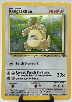 Kangaskhan 5/64 Jungle 1999 WOTC Holo Rare Vintage Pokemon TCG Card HP - Image 1