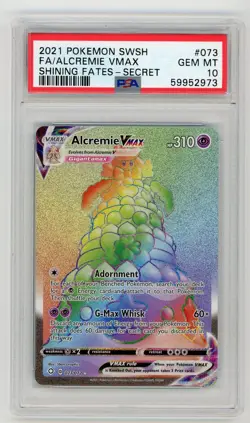 Pokemon Card Alcremie VMAX 073/072 Holo Rainbow Shining Fates PSA 10 GEM MINT - Image 1