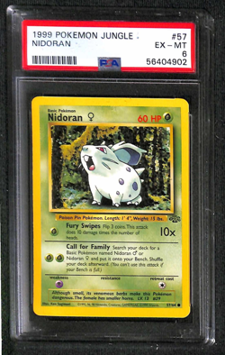1999 POKEMON JUNGLE #57 NIDORAN - PSA 6 - Image 1