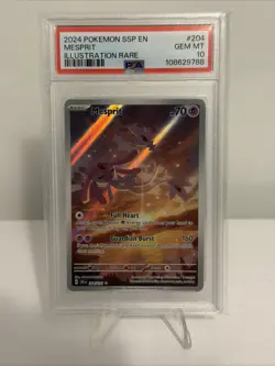 Pokemon TCG Mesprit 204/191SV08: Surging Sparks Illustration Rare GEM MT PSA 10 - Image 1
