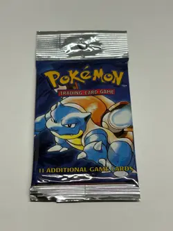 1999 Pokemon Base Set Unlimited Bkastoise Art Booster Pack Long Crimp 20.80 Grms - Image 2