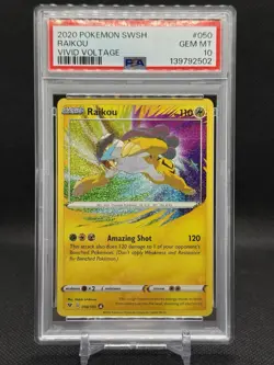 Pokemon 2020 Raikou 050/185 Amazing Rare Vivid Voltage GEM MINT PSA 10 - Image 1