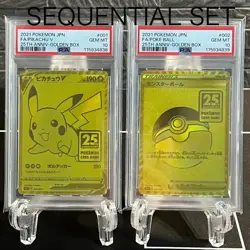 PSA 10 Pikachu V Poke Ball 25th Anniversary Golden Box Set Pokemon Japanese 2021 - Image 1