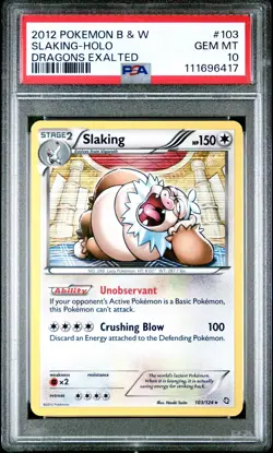 PSA Mint 10 Slaking Holo Black & White 2012 Dragons Exalted 103/124 TCG Pokemon - Image 1