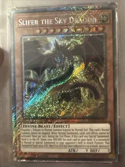 Yu-Gi-Oh Slifer the Sky Dragon PSA 10 EN244 1st Edition Platinum Secret Rare - Image 3