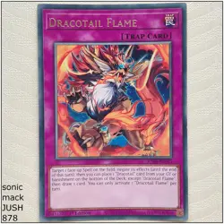 Dracotail Flame - JUSH-EN011 - Super Rare 1st Edition Yugioh - Image 1