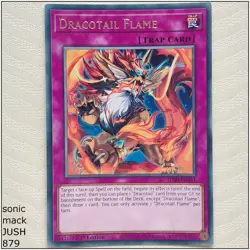 Dracotail Flame - JUSH-EN011 - Super Rare 1st Edition Yugioh - Image 1