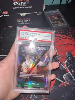 One Piece Dracule Mihawk Alt Art OP12-030 SR Legacy of the Master English PSA 10 - Image 3