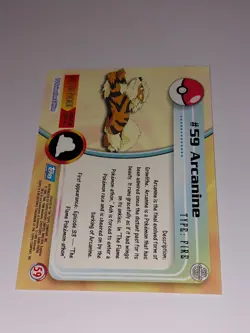 Pokemon Topps TV Animation Edition Trading Card pack of 8 with Foil 59 Arcanine - Image 3