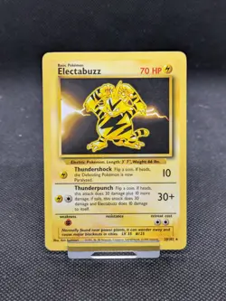 Electabuzz 20/102 Rare Base Set Pokemon Card WOTC Played - Image 1