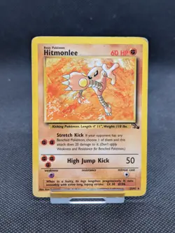 Hitmonlee 22/62 Non Holo Fossil Set Rare Pokemon Card WOTC Played - Image 1