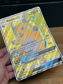 JUMBO Raichu GX Oversized Promo Card SM90 Full Art Holo Pokemon - Image 3