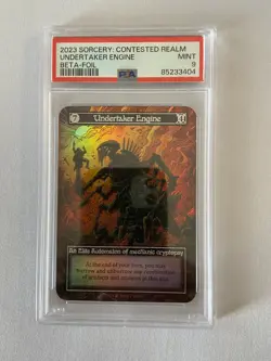 2023 Sorcery Contested Realm BETA FOIL Elite Undertaker Engine PSA 9 #3404 - Image 1