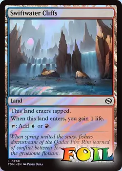 Swiftwater Cliffs 0268 MTG Tarkir: Dragonstorm Land NP Foil - Image 1