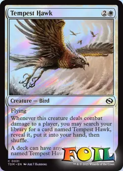 Tempest Hawk 0031 MTG Tarkir: Dragonstorm Common NP Foil - Image 1