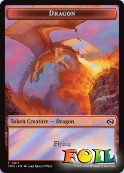 Reliquary Dragon&Dragon 2Sided Token 15&11 MTG Tarkir: Dragonstorm Token NP Foil - Image 2