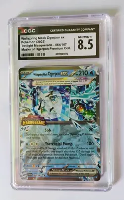 Wellspring Mask Ogerpon EX Pokemon 2025 Twilight Masquerade 064/167 CGC 8.5 - Image 1