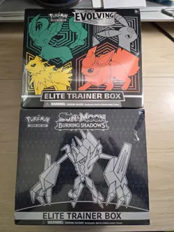 Pokemon Elite Trainer Box Lot Evolving Skies ETB and Burning Shadows ETB New. - Image 1