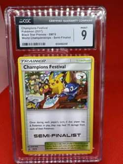 2017 Pokemon World Championships- Festival Promo #SM78 Semi-Finalist CGC MINT 9 - Image 1