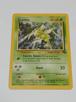 Pokemon TCG Scyther Rare Card Jungle Set 26/64 WOTC Vintage 1999 NM - Image 1