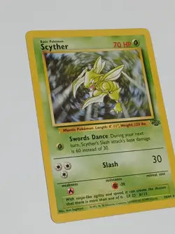 Pokemon TCG Scyther Rare Card Jungle Set 26/64 WOTC Vintage 1999 NM - Image 3