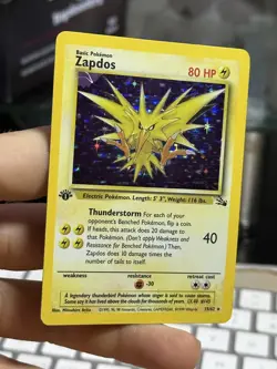 #7 1st Edition Zapdos 15/62 Fossil 1999 Holo Rare WOTC Pokemon Card TCG - Image 3
