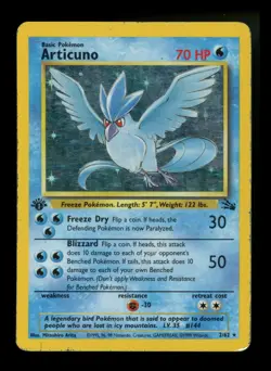 #4 1st Edition Articuno 2/62 Fossil 1999 Holo Rare WOTC Pokemon Card TCG - Image 1