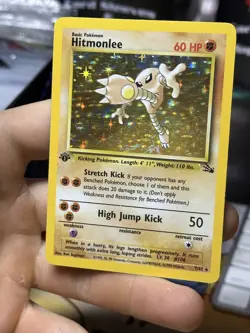 1st Edition Hitmonlee 7/62 Fossil 1999 Holo Rare WOTC Pokemon Card TCG - Image 4