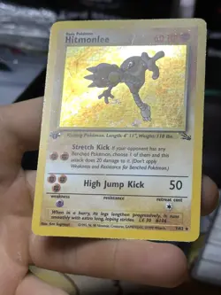 1st Edition Hitmonlee 7/62 Fossil 1999 Holo Rare WOTC Pokemon Card TCG - Image 5